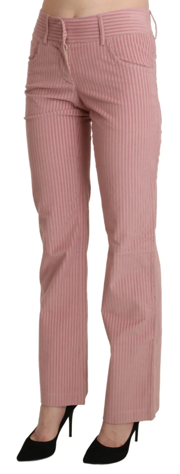 Ermanno Scervino Women's Chic Pink Mid Waist Straight Trousers