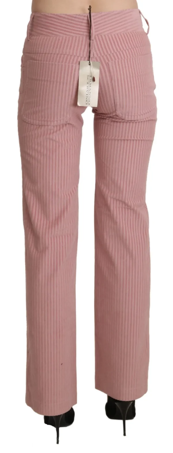 Ermanno Scervino Women's Chic Pink Mid Waist Straight Trousers