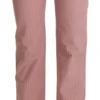 Ermanno Scervino Women's Chic Pink Mid Waist Straight Trousers