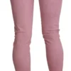 Acht Women's Chic Pink Mid Waist Skinny Jeans