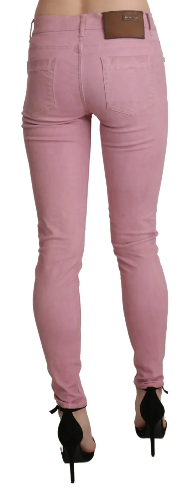 Acht Women's Chic Pink Mid Waist Skinny Jeans