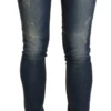 Acht Women's Chic Blue Washed Skinny Cropped Jeans