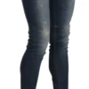 Acht Women's Chic Blue Washed Skinny Cropped Jeans