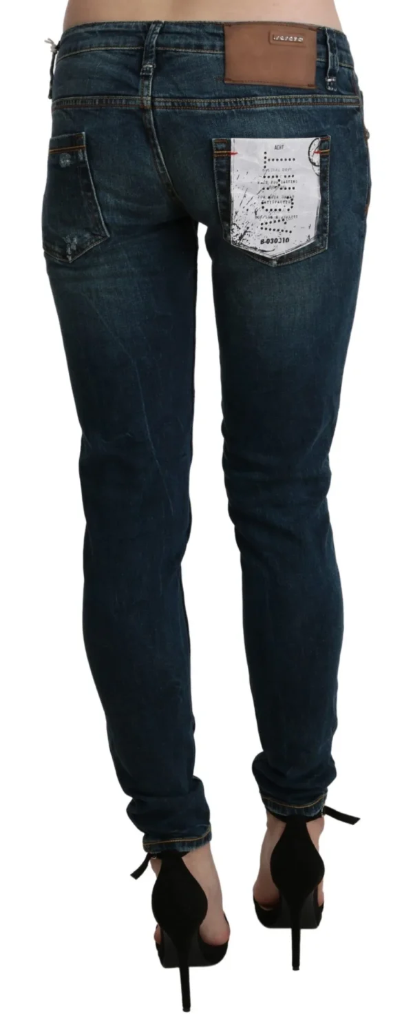 Acht Women's Sleek Low Waist Skinny Denim - Blue Washed