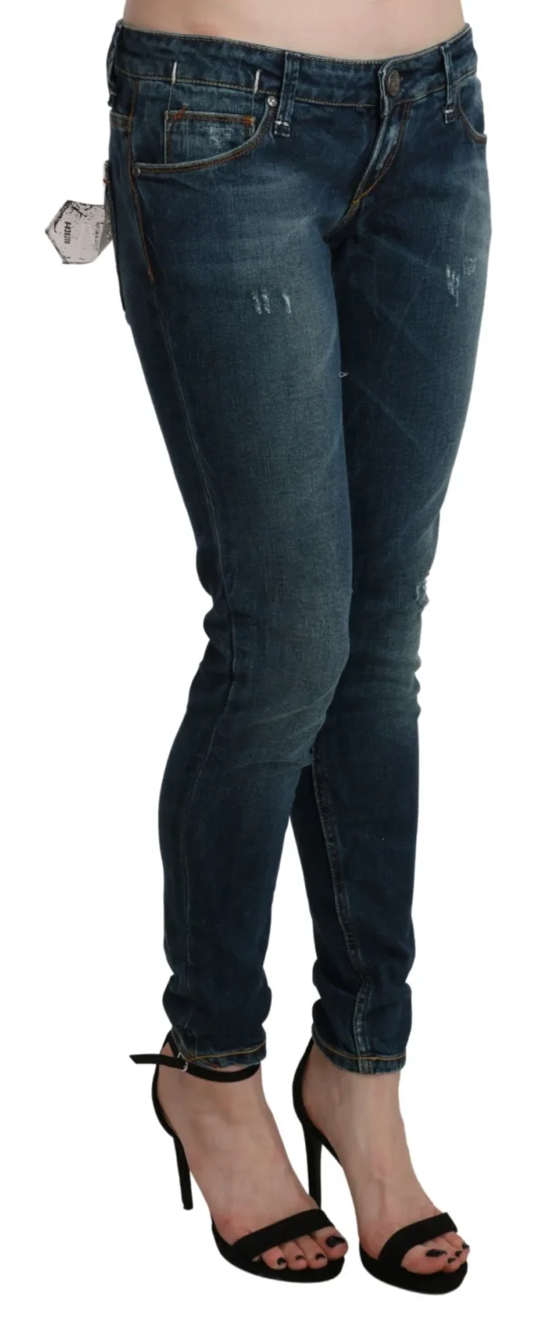 Acht Women's Sleek Low Waist Skinny Denim - Blue Washed