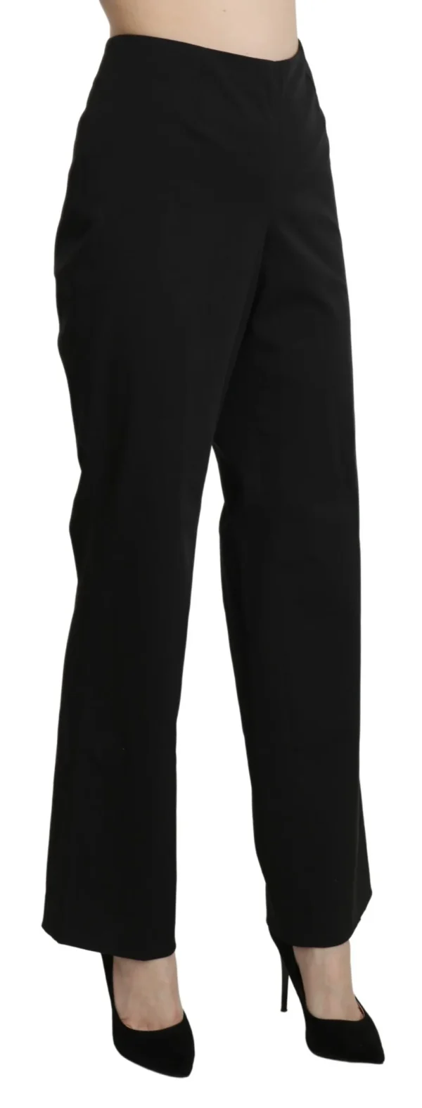 BENCIVENGA Women's Elegant High Waist Straight Black Pants