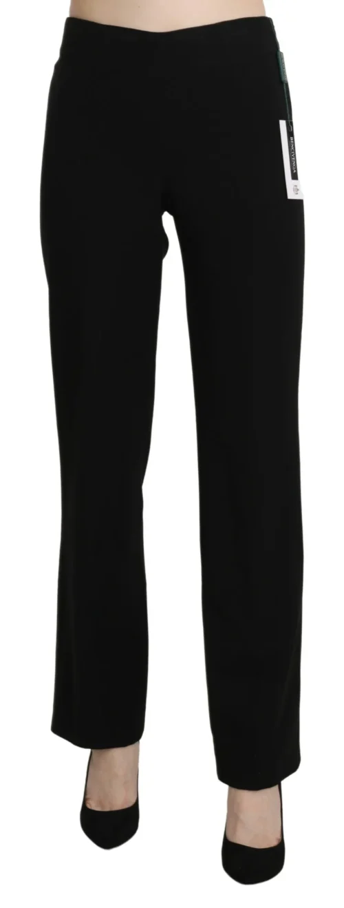 BENCIVENGA Women's Elegant Black High Waist Straight Pants
