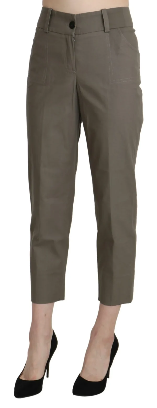 BENCIVENGA Women's Elegant High Waist Cropped Pants in Gray