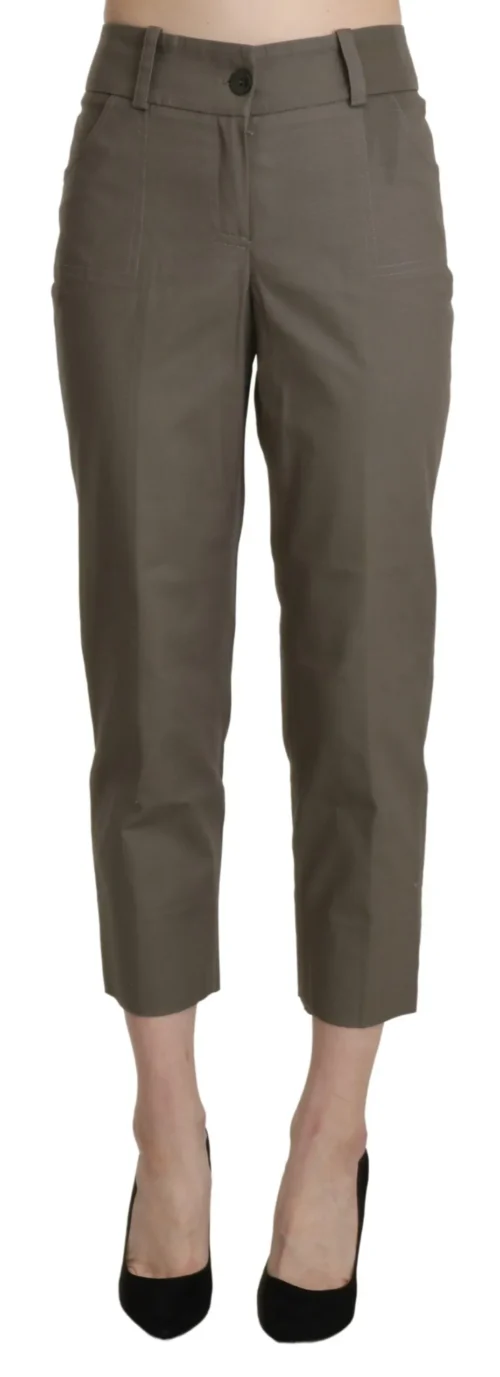 BENCIVENGA Women's Elegant High Waist Cropped Pants in Gray