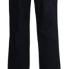 BENCIVENGA Women's Navy Blue High Waist Straight Cotton Pants