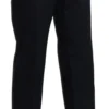 BENCIVENGA Women's Navy Blue High Waist Straight Cotton Pants