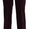 BENCIVENGA Women's Elegant High Waist Straight Purple Pants