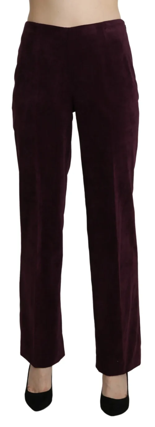 BENCIVENGA Women's Elegant High Waist Straight Purple Pants