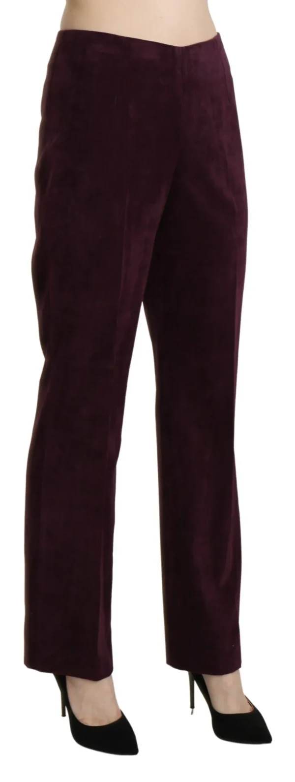 BENCIVENGA Women's Elegant High Waist Straight Purple Pants