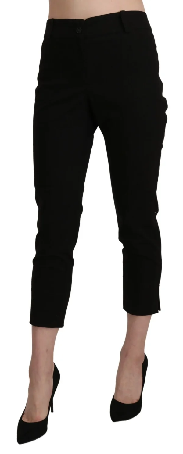 BENCIVENGA Women's Elegant Black High Waist Cropped Pants