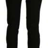 BENCIVENGA Women's Elegant Black High Waist Cropped Pants