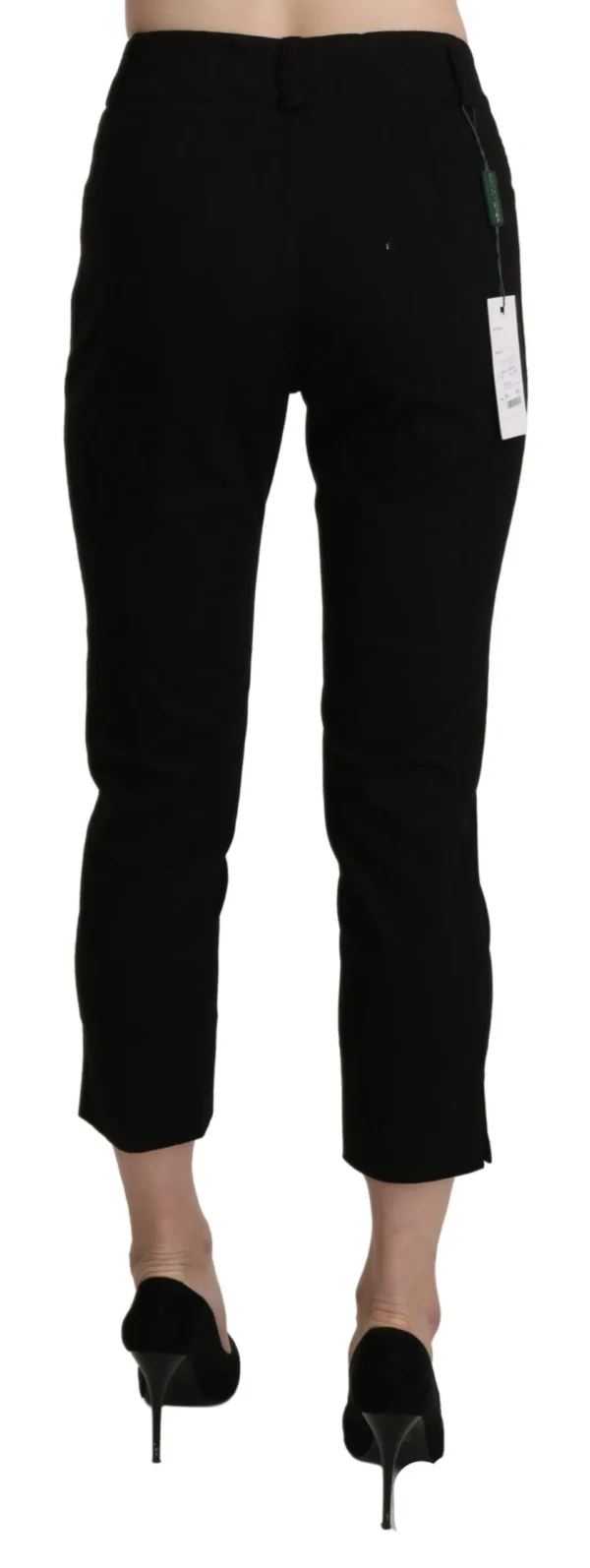 BENCIVENGA Women's Elegant Black High Waist Cropped Pants
