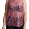 Dolce & Gabbana Women's Elegant Pink Taormina Lace Sleeveless Top