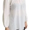 Dolce & Gabbana Women's Elegant White Silk Pussy Bow Blouse