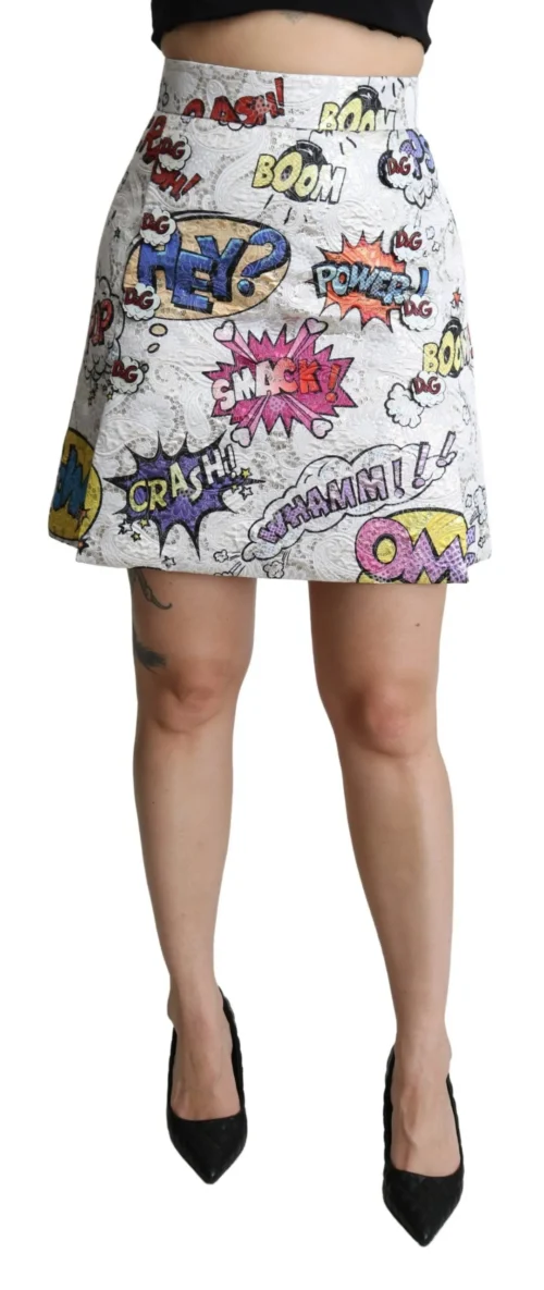 Dolce & Gabbana Women's Chic Cartoon Brocade Mini Skirt