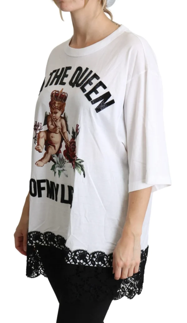 Dolce & Gabbana Women's Elegant White Cotton Blend T-Shirt