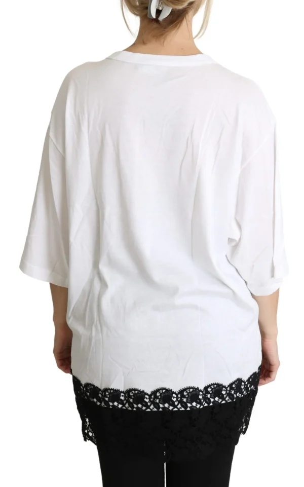 Dolce & Gabbana Women's Elegant White Cotton Blend T-Shirt