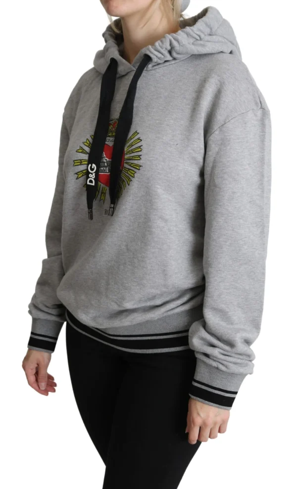 Dolce & Gabbana Women's Exclusive Hooded Gray Cotton Sweater