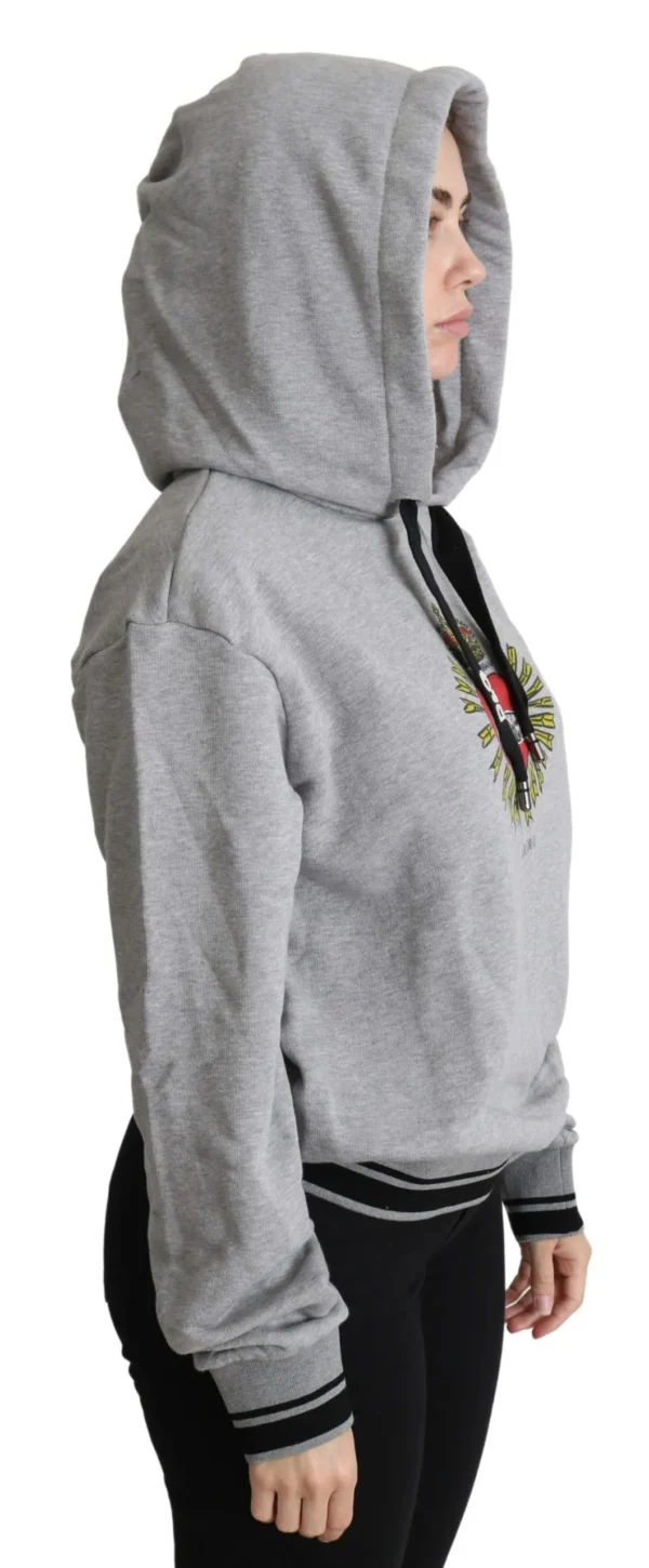Dolce & Gabbana Women's Exclusive Hooded Gray Cotton Sweater