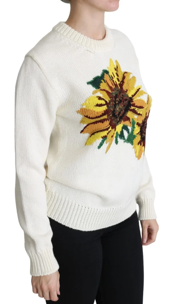 Dolce & Gabbana Women's Elegant Knitted Sunflower Sweater