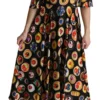 Dolce & Gabbana Women's Chic Multicolor Maxi Desserts Print Dress