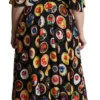 Dolce & Gabbana Women's Chic Multicolor Maxi Desserts Print Dress