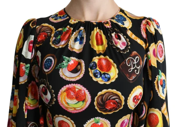 Dolce & Gabbana Women's Chic Multicolor Maxi Desserts Print Dress