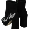 Dolce & Gabbana Women's Embroidered Ankle Boots in Lambskin Suede
