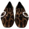 Dolce & Gabbana Women's Leopard Print Crystal Embellished Loafers