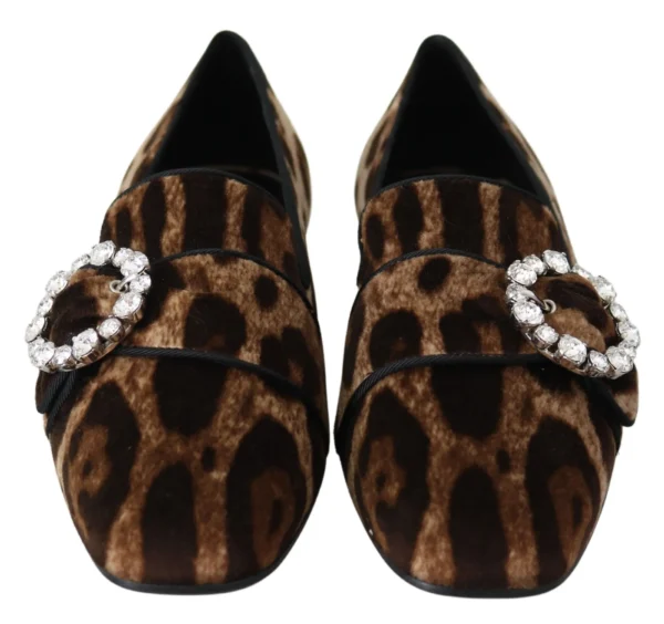 Dolce & Gabbana Women's Leopard Print Crystal Embellished Loafers