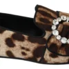 Dolce & Gabbana Women's Leopard Print Crystal Embellished Loafers