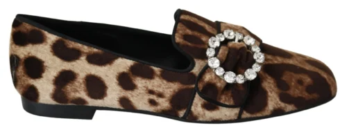Dolce & Gabbana Women's Leopard Print Crystal Embellished Loafers