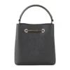 Michael Kors Women's Suri Medium Black Leather Brown Handle Bucket Messenger Hand Bag