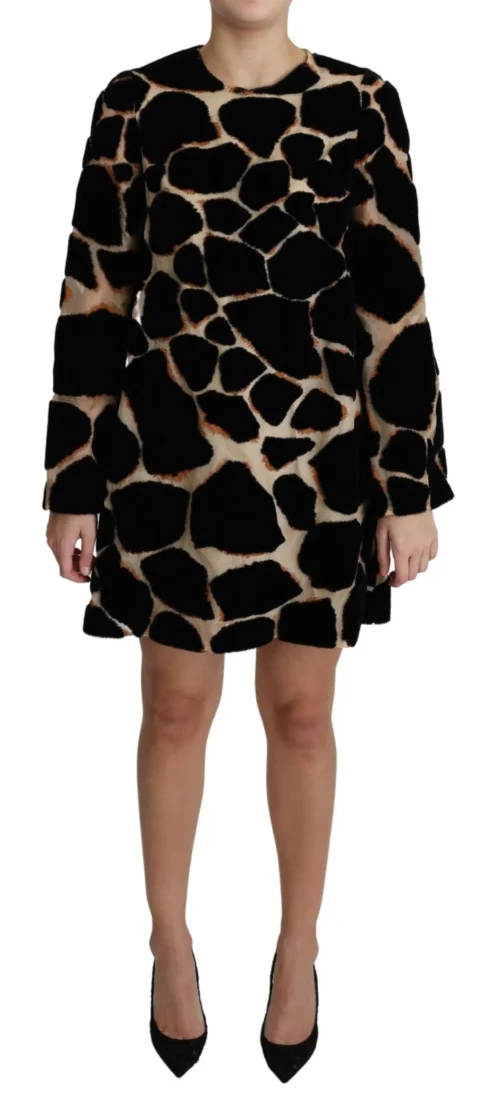 Dolce & Gabbana Women's Chic Giraffe Print Shift Mini Dress