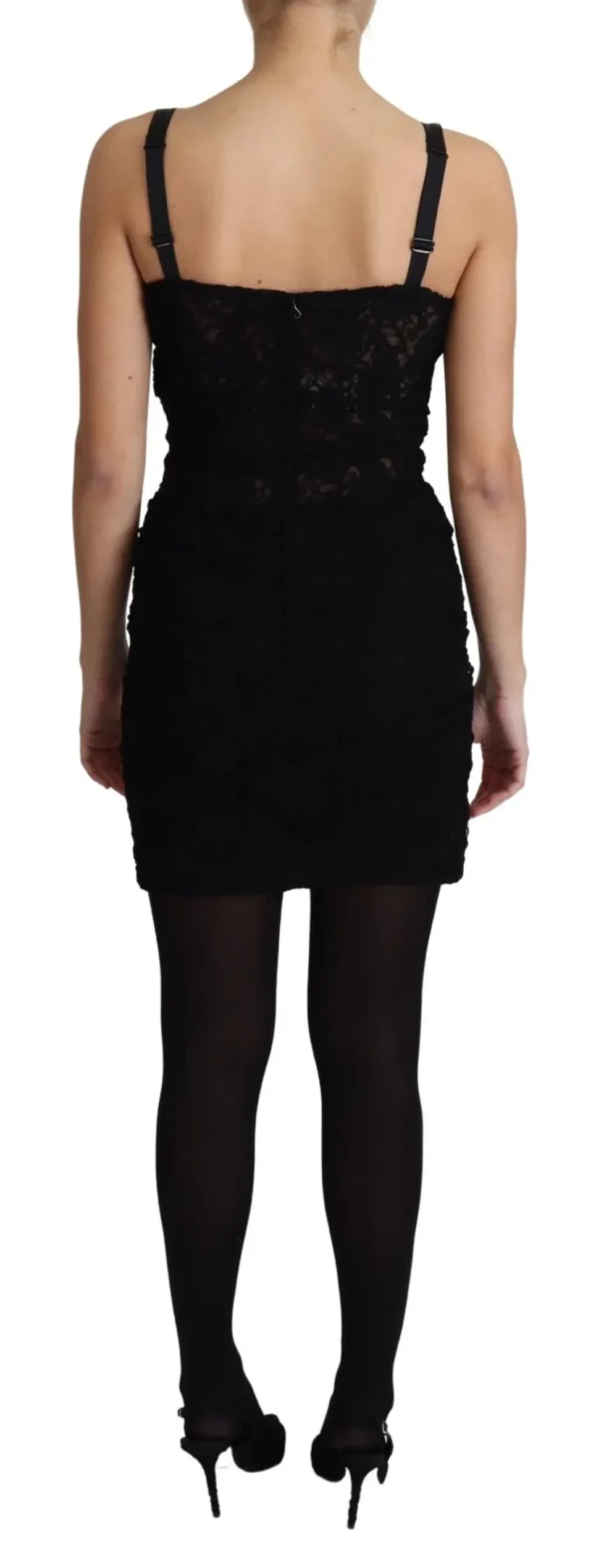 Dolce & Gabbana Women's Elegant Black Lace Bustier Mini Dress
