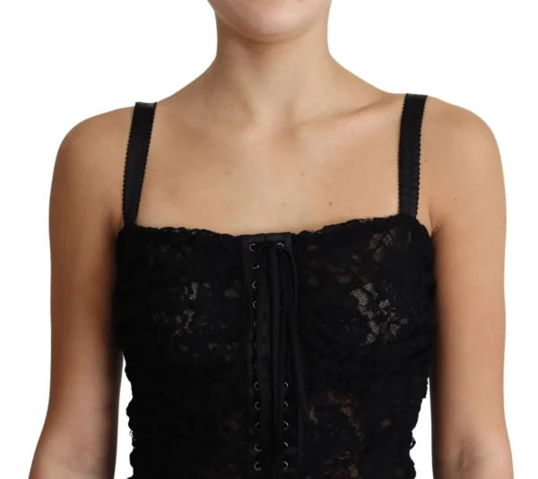 Dolce & Gabbana Women's Elegant Black Lace Bustier Mini Dress