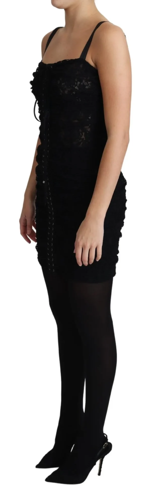 Dolce & Gabbana Women's Elegant Black Lace Bustier Mini Dress
