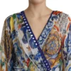 Dolce & Gabbana Women's Majolica Print Silk Wrap Midi Dress