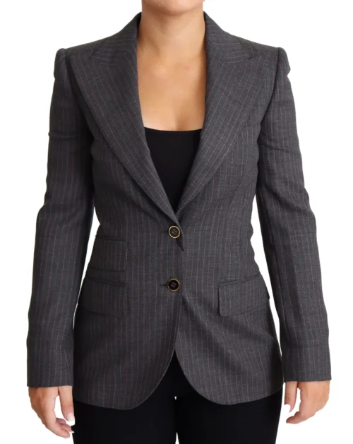 Dolce & Gabbana Women's Elegant Gray Stretch Wool Blazer
