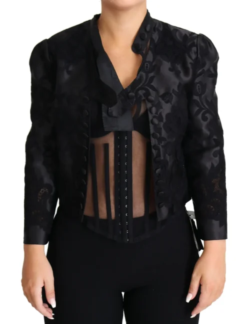 Dolce & Gabbana Women's Embroidered Silk Blend Foliage Jacket