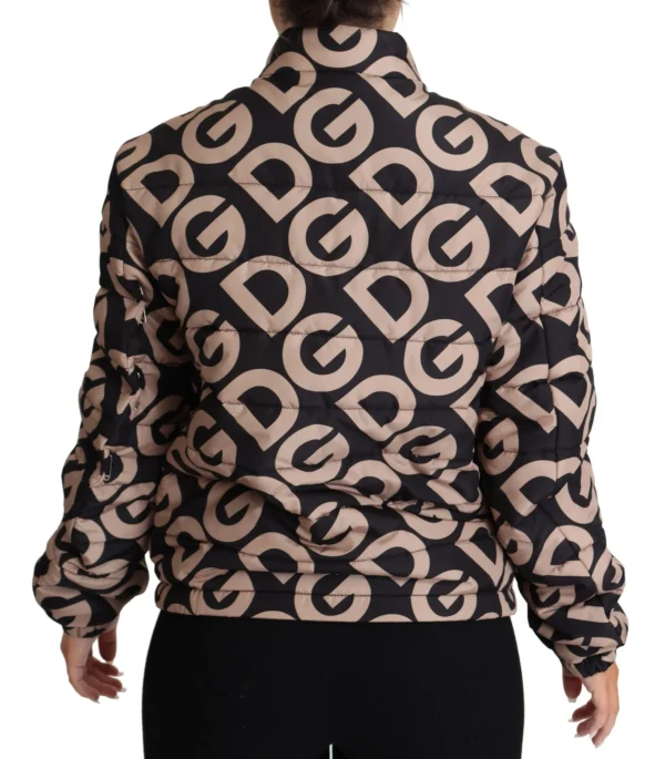Dolce & Gabbana Women's Chic Quilted Puffer Jacket in Black Beige