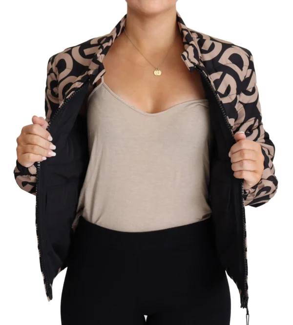 Dolce & Gabbana Women's Chic Quilted Puffer Jacket in Black Beige