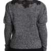 Dolce & Gabbana Women's Elegant Grey Cashmere Lace-Trim Sweater