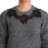 Dolce & Gabbana Women's Elegant Grey Cashmere Lace-Trim Sweater