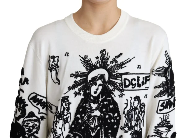 Dolce & Gabbana Women's Embroidered Graffiti Pullover in Virgin Wool